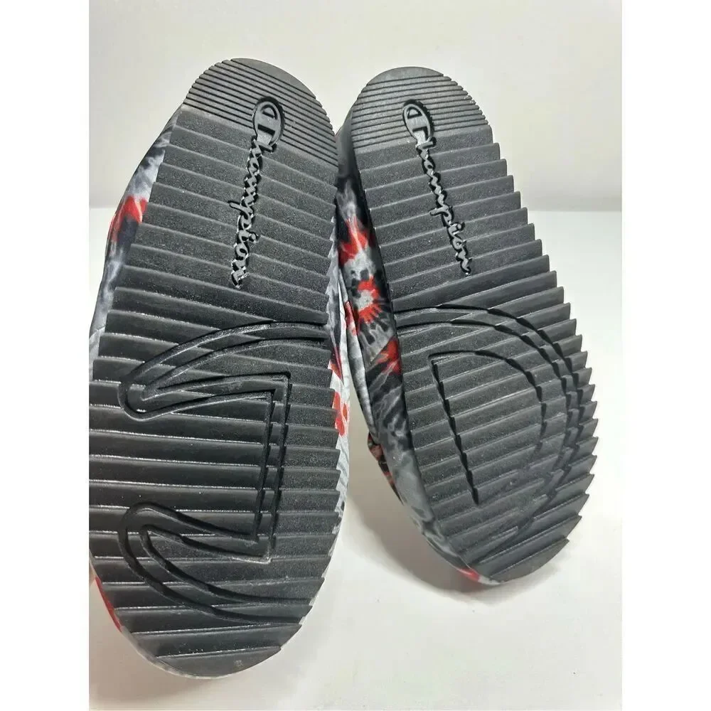Men's Champion University Slippers 'Tie Dye Black Scarlet' CP101331M Men’s Sz 9